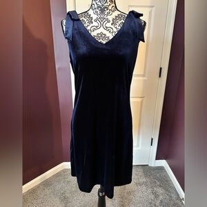 Vince Camuto velvet bow sleeve navy dress sz 8